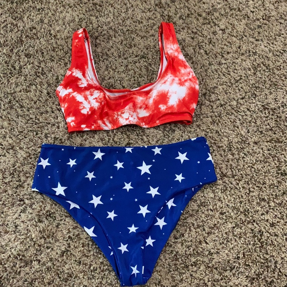 Red, White, and Blue bathing suit